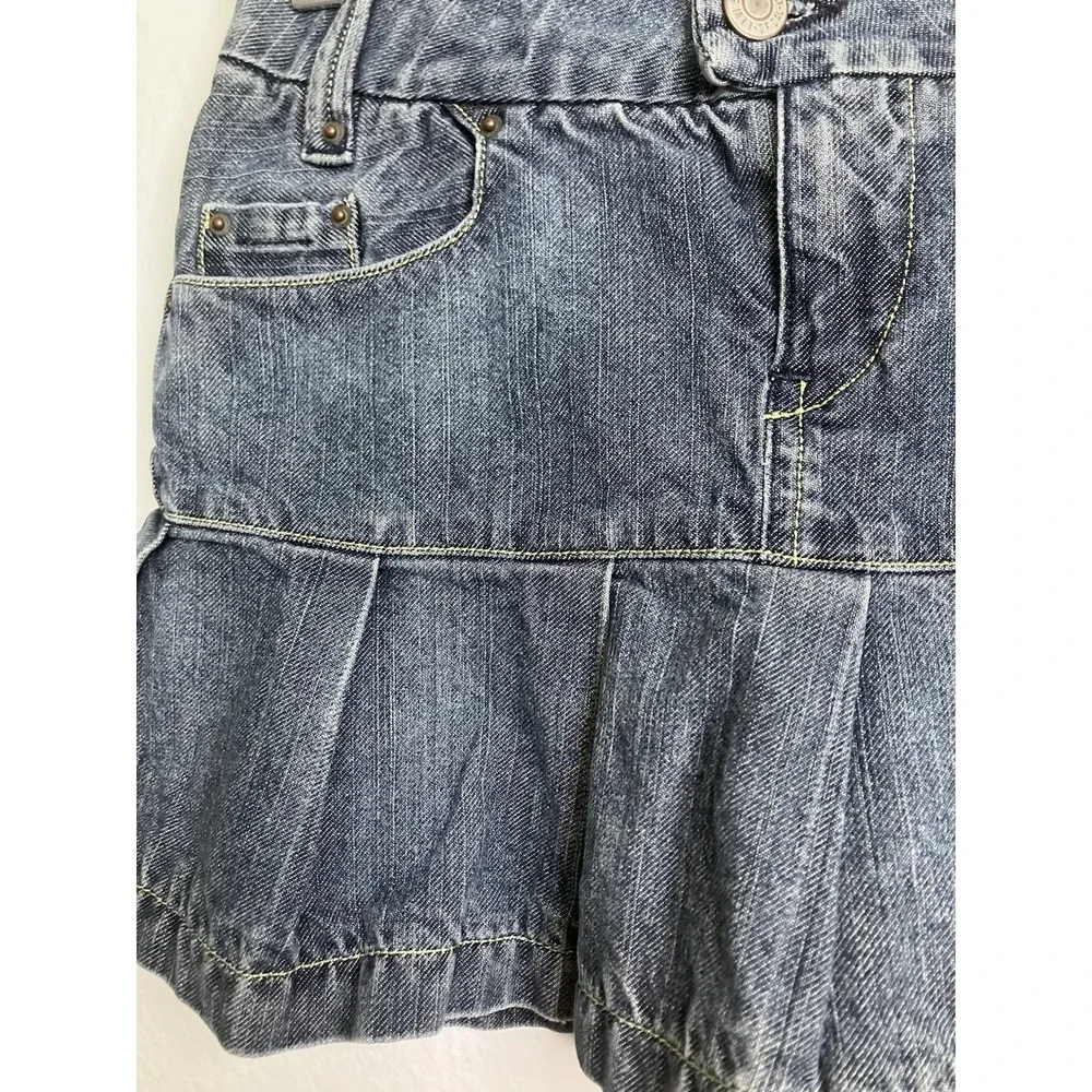 Vintage Y2K 2000s Levi's Denim Skirt Girls 6 Ruffle Country Western